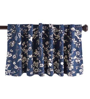 Floral Damask Rod-Pocket Homespun Insulated Curtain Valance, 42"W x 14"L - Harvest