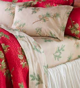 Peaceful Pine Cotton Flannel Sheet Set