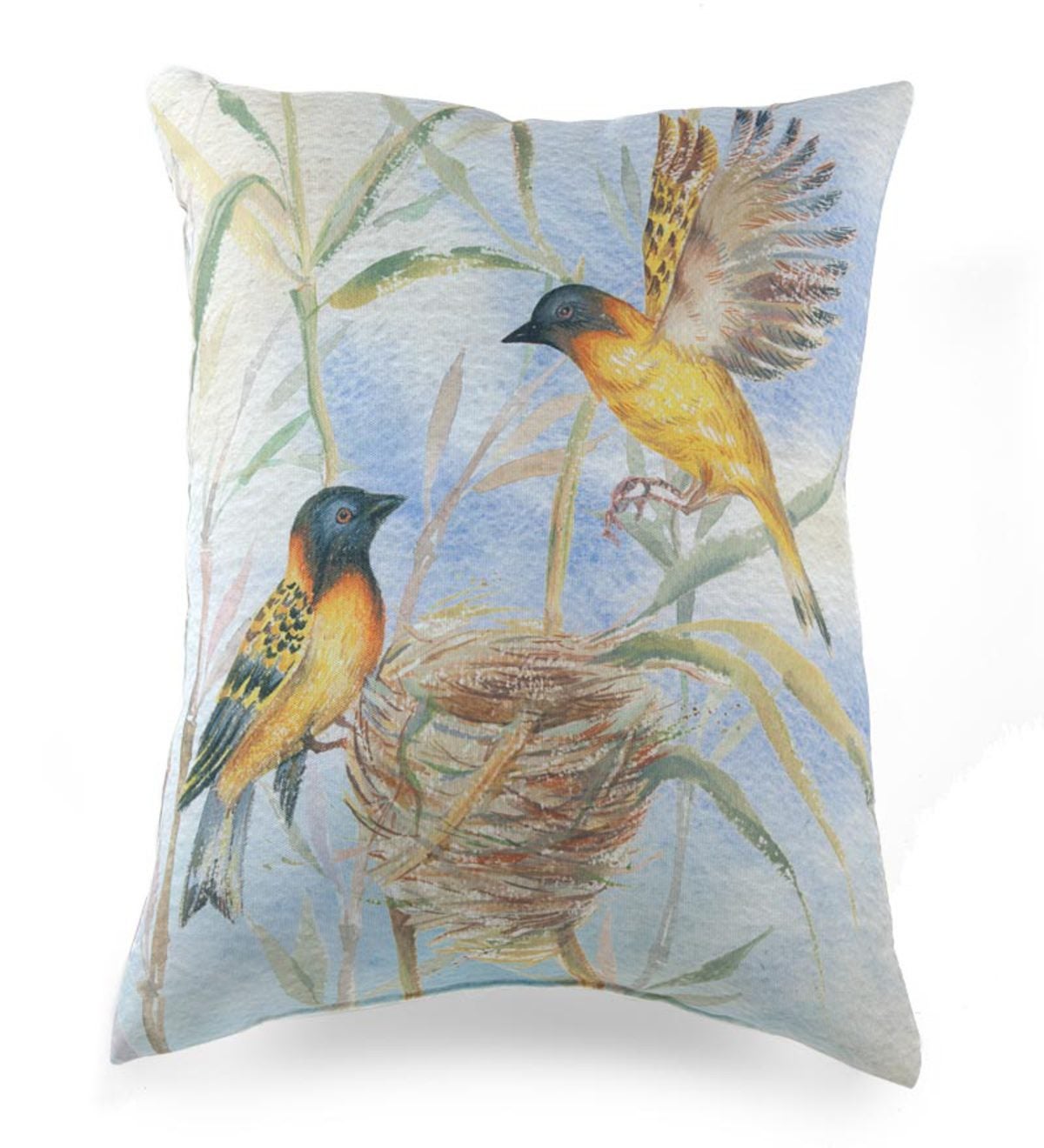 Nesting Birds Photo-Printed Throw Pillow