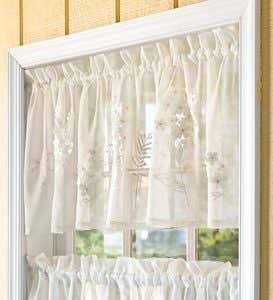 Embroidered Hydrangea Sheer Insert Valance