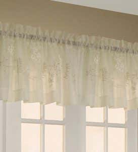 Embroidered Hydrangea Sheer Valance