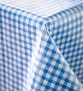 Oilcloth Tablecloth, 52”x 90” - Red Gingham