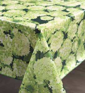 Oilcloth Tablecloth, 54”dia. Round - Hydrangea