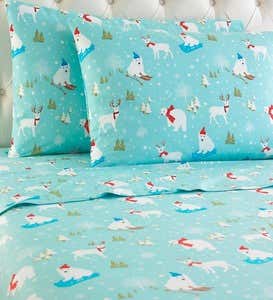 Twin Fun in the Snow Microflannel® Sheet Set