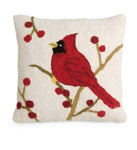 Cardinal Hand-Hooked Wool Pillows
