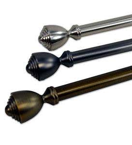 Cambridge Adjustable Curtain Rod Sets With Urn Finials