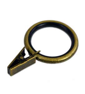 Curtain Clip Rings, Set of 7 - Brass