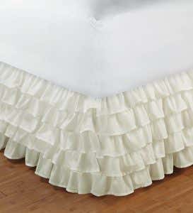 Queen Bed Skirt with Ruffles - Ivory
