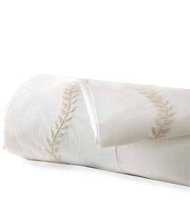 Queen Embroidered Cotton Percale Sheet Set - Navy