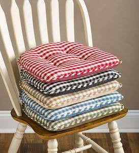 Non-Slip Gingham Chair Pad