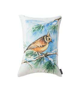 Lava Winter Bird Photo-Printed Accent Pillow