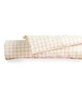 Twin Gingham Cotton Percale Sheet Set