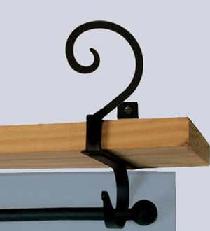 USA-Made Wrought Iron Curtain Shelf Brackets