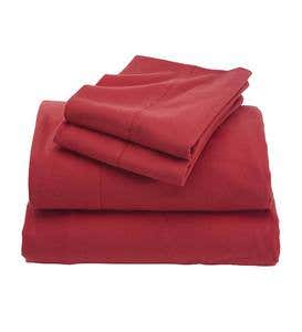 Queen Signature Flannel Hemstitch Sheet Set