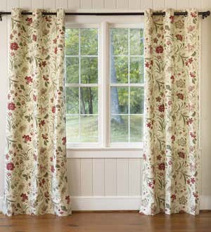 Jacobean Thermalogic Grommet-Top Curtains, 84"L Pair Double-Width