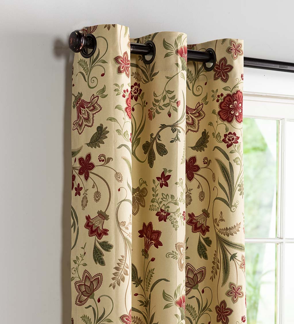 Jacobean Thermalogic Grommet-Top Curtains, 84"L Pair