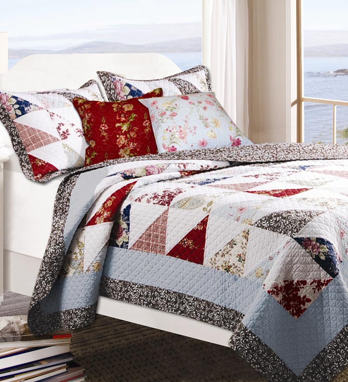 Still Waters King Quilt Set With 2 Accent Pillows