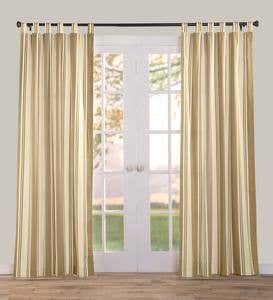 84"L Thermalogic™ Wide Stripe Tab-Top Insulated Curtains - Khaki