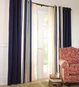 84”L Thermalogic™ Wide Stripe Grommet-Top Insulated Curtains - Terra Cotta