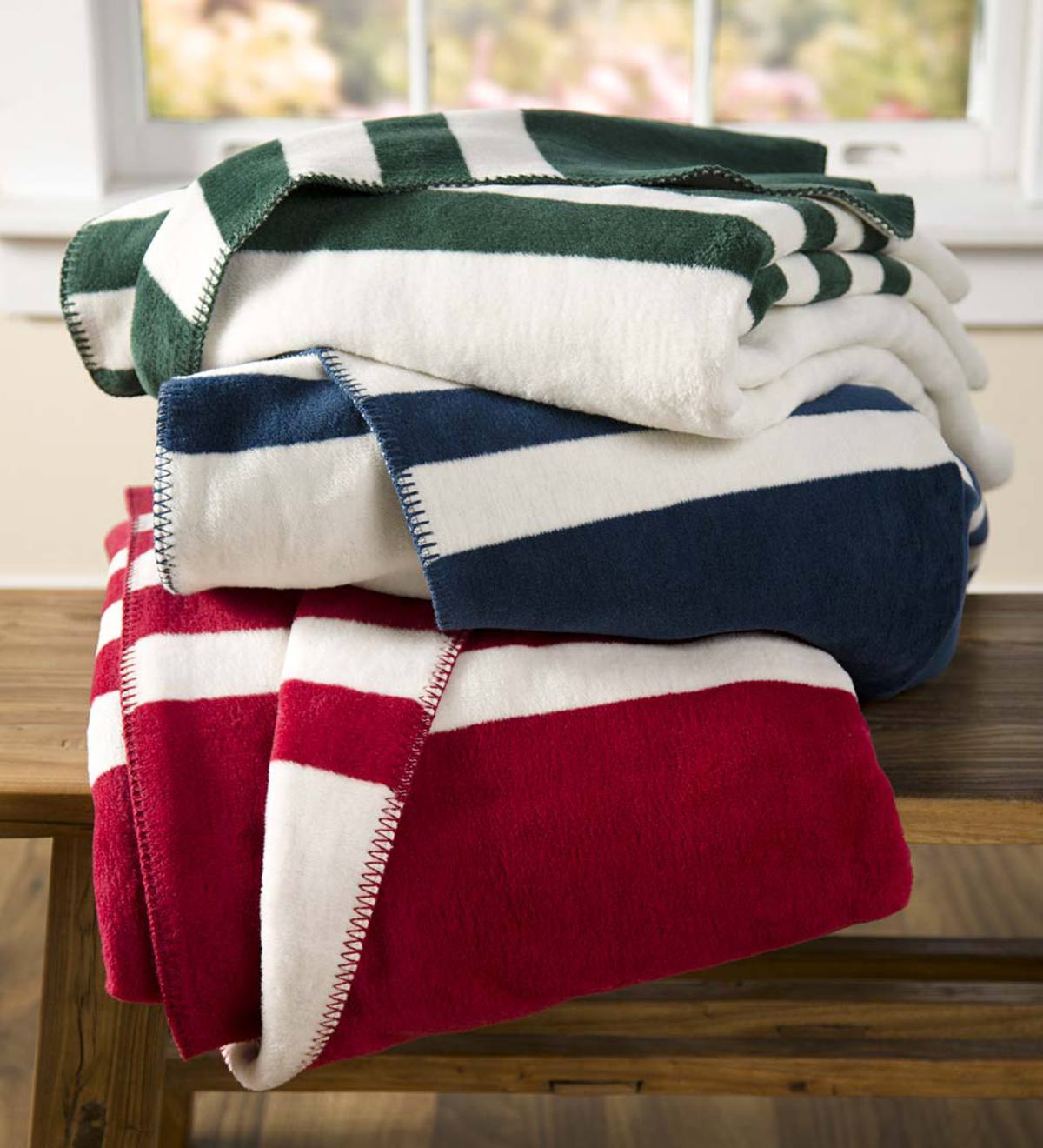 Twin Signature Stripe Fleece Blanket