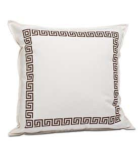 Natural Cotton Canvas Greek Key Pillow