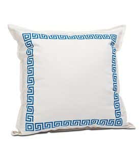 Natural Cotton Canvas Greek Key Pillow