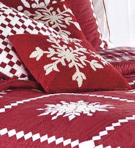 Full/Queen Crystal Snowflake Cotton Quilt Set