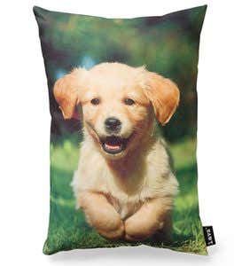 Photo-Printed Golden Retriever Puppy Pillow