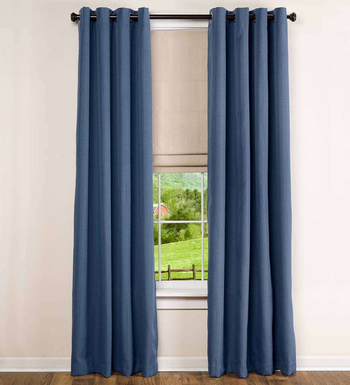 Room Darkening Curtain with Grommets, Diamond Dot, 63”L x 54”W
