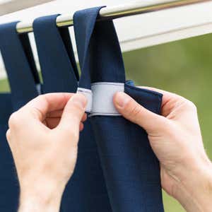 Grasscloth Outdoor Curtain Panel with Tab Top