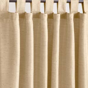 Grasscloth Outdoor Curtain Panel with Tab Top, 54"W x 96"L