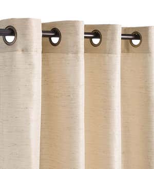 Grasscloth Outdoor Curtain Panel with Grommet Top