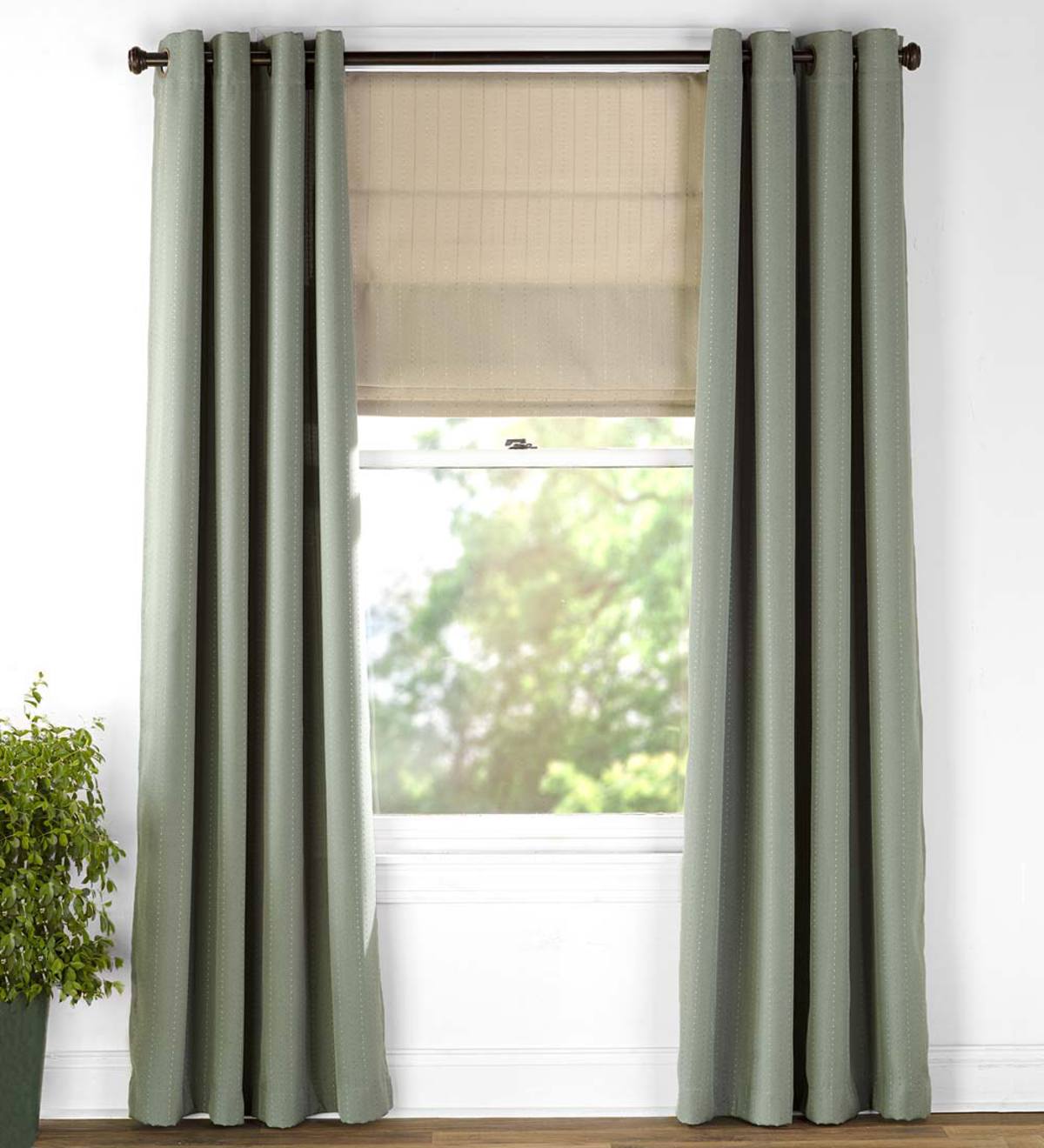 Room Darkening Curtain with Grommets, Diamond Dot, 96”L x 54”W