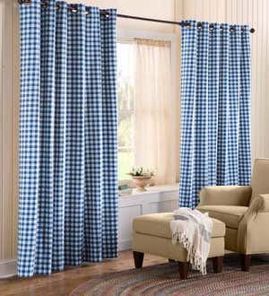 Thermalogic™ Check Grommet-Top Double-Wide Curtain Pair, 84"L