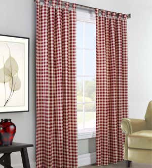 Thermalogic Energy Efficient Insulated Check Tab-Top Curtain Pairs