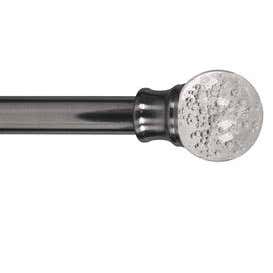 Lexington Curtain Rod Set with Bubble Ball Resin Finial, 28"W-48"W - Pewter - Bubble Ball