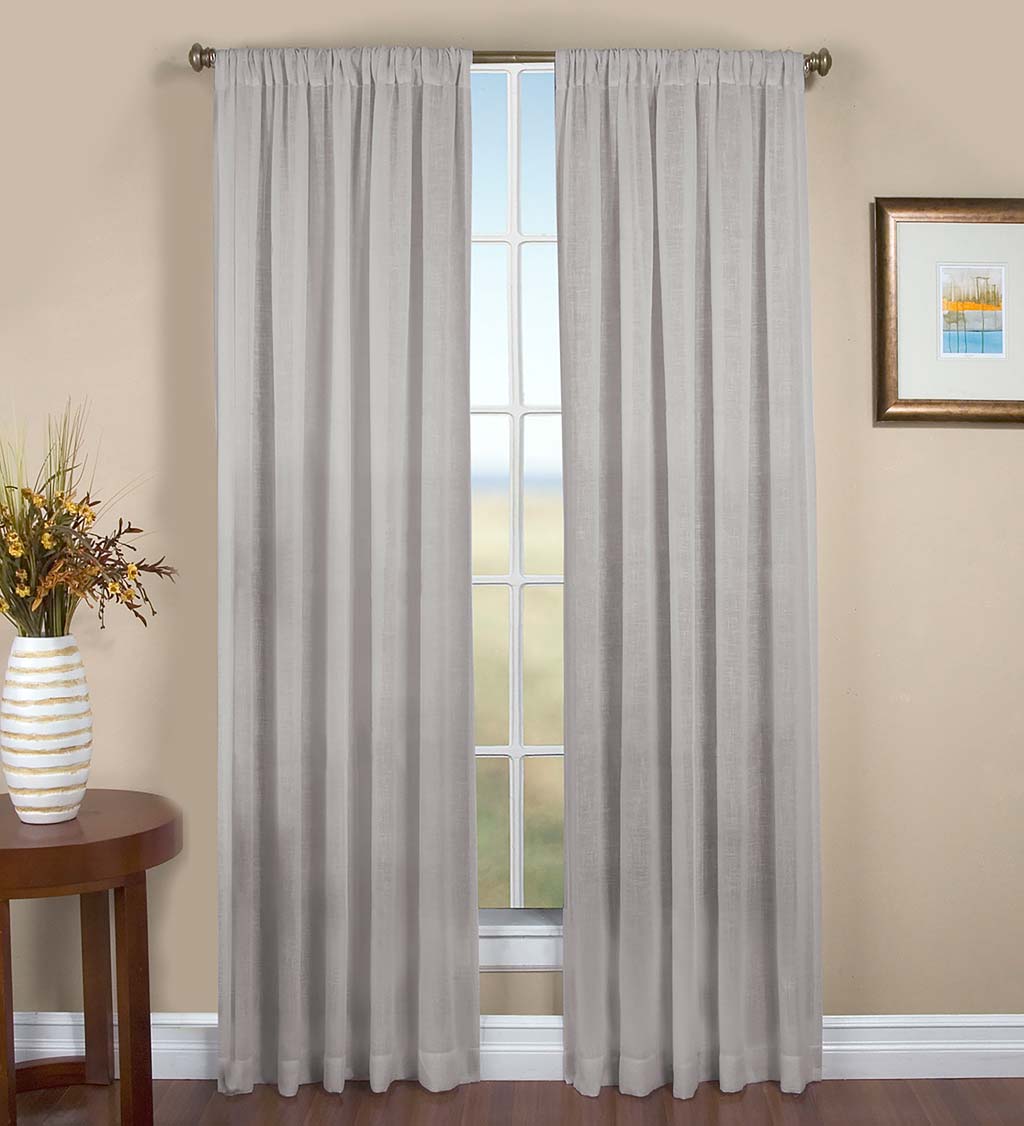Sheer Linen Panel with Rod Pocket