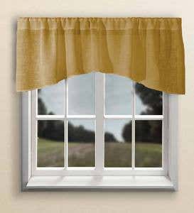 Sheer Linen Crescent Valance with Rod Pocket