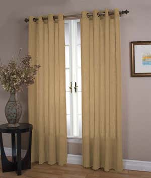Lined Sheer Linen Panel with Grommets, 106"W x 84"L Double Width