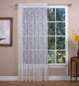 Butterfly Garden Sheer Curtain Pairs, 45"L - White