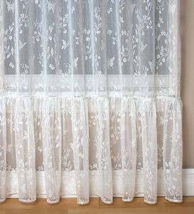 Butterfly Garden Sheer Curtain Pairs, 63"L - White