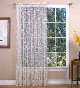 Butterfly Garden Sheer Curtain Pairs, 45"L - White