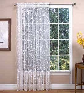 Butterfly Garden Sheer Curtain Pairs, 45"L - Ivory