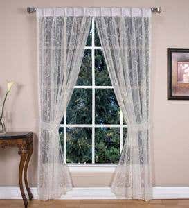 Butterfly Garden Sheer Curtain Pairs, 45"L - Ivory