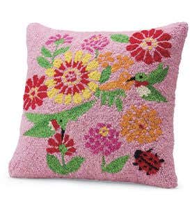 Set Of 2 Pillows, 1 Pink Square and 1 Green Lumbar