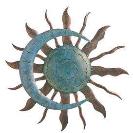 Verdigris Sun And Moon Wall Art