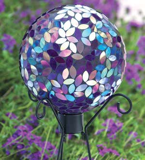 Flower Petal Mosaic Gazing Ball