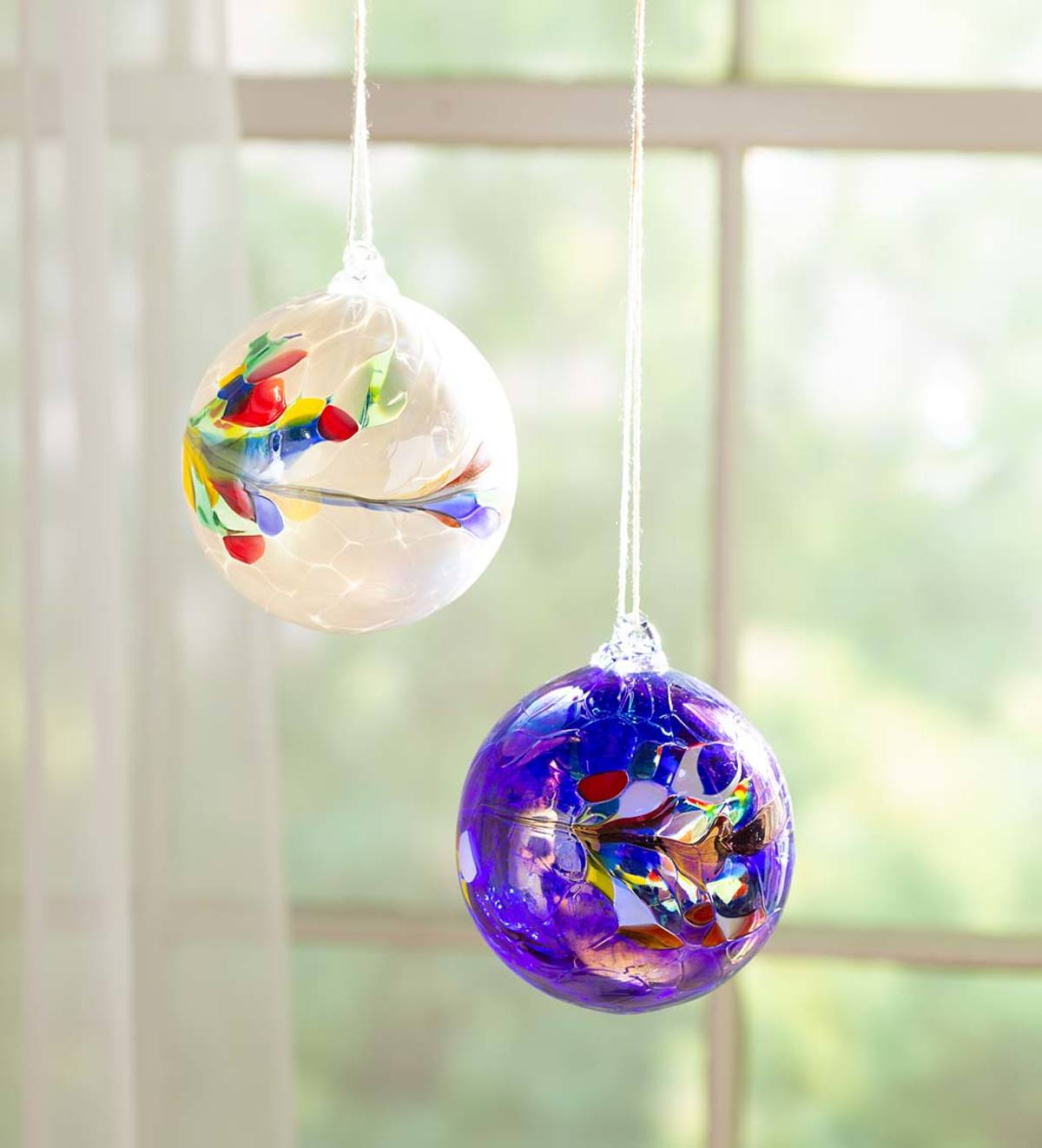 Individually Hand-Blown Glass Globe Holiday Ornament