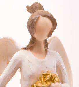 Angel With Hands Full of Golden Stars Indoor/Outdoor Statue