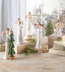 Angel with Christmas Tree Indoor/Outdoor Holiday Sculpture